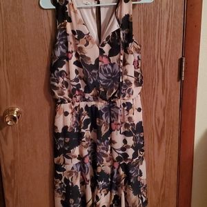 Pink floral print dress